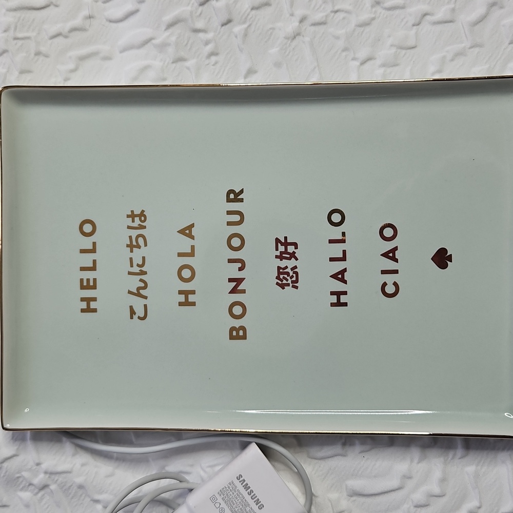 Kate Spade Lenox Spade Street Aqua Charging  Tray On Mint